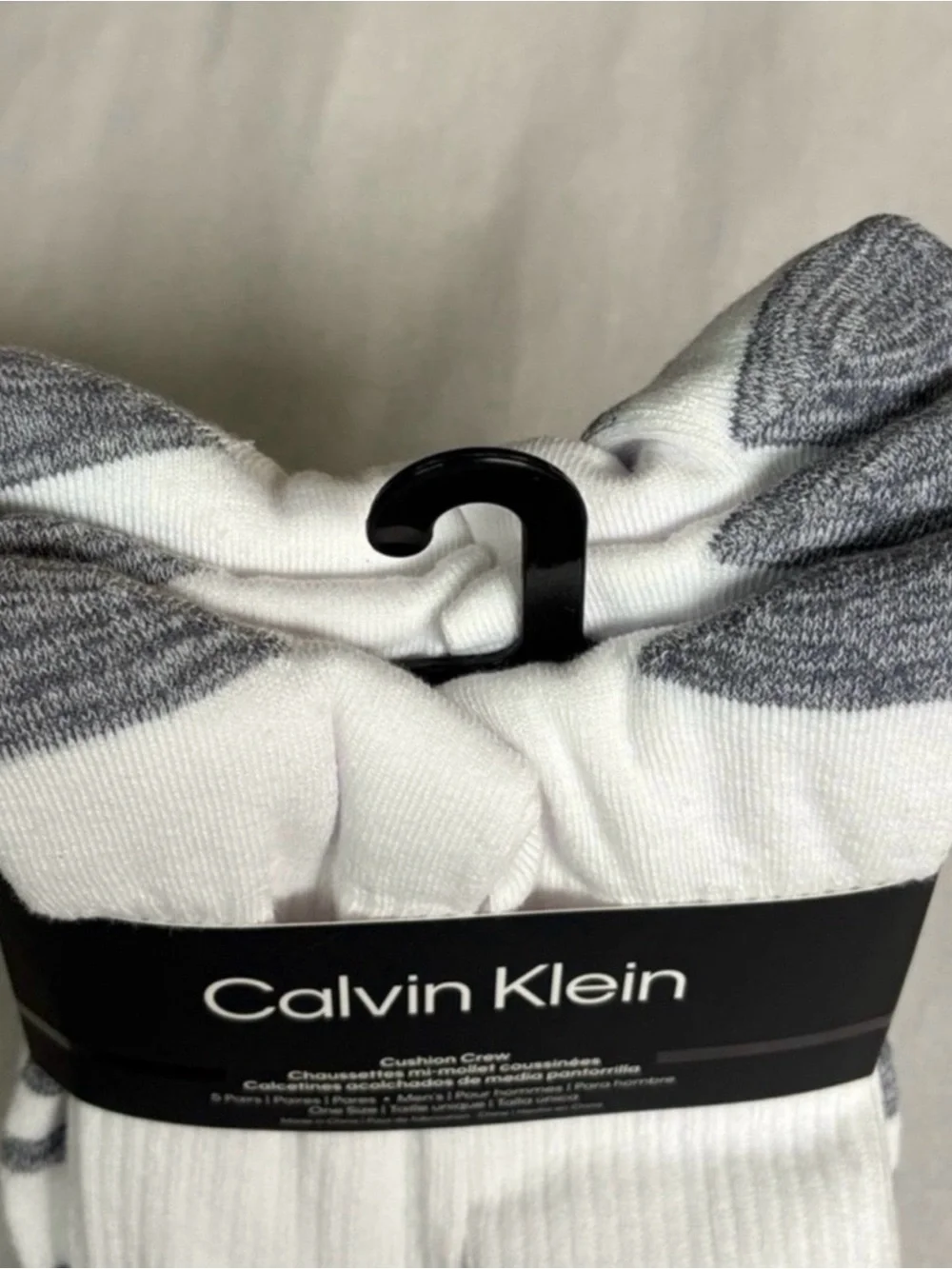 New Calvin Klein Socks Men’s 5 Pair Cushion Crew White Casual Preppy Activewear
